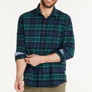 L.L. Bean BeanFlex All Season Flannel Shirt Size XL Green Purple Black Plaid